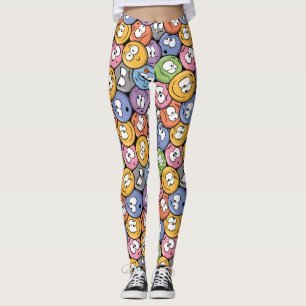 smiley face Emoji mönster Leggings