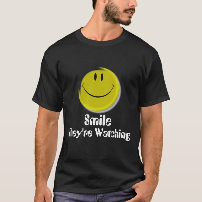Smiley face håller ögonen på de, leendet tee (Framsida)
