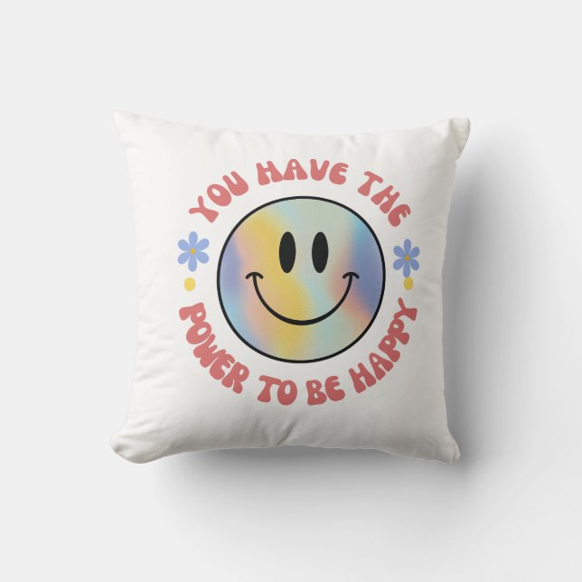 SMILEY FACE HAPY PILLOW KUDDE (Framsida)