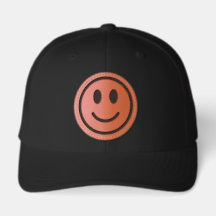 Smiley Face Leather Patch Hat