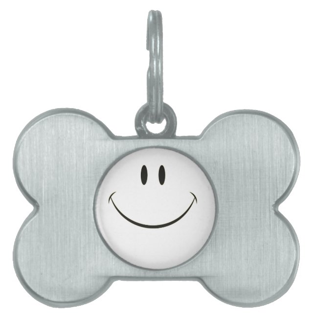 Smiley face namnbricka husdjur (Framsidan)