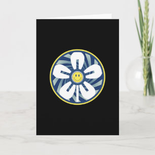 Smiley face Pinjul Flower Design Kort