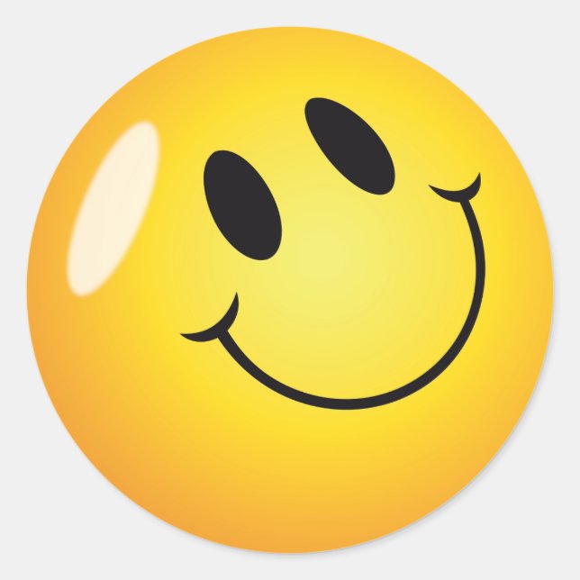 Smiley face runt klistermärke (Framsida)
