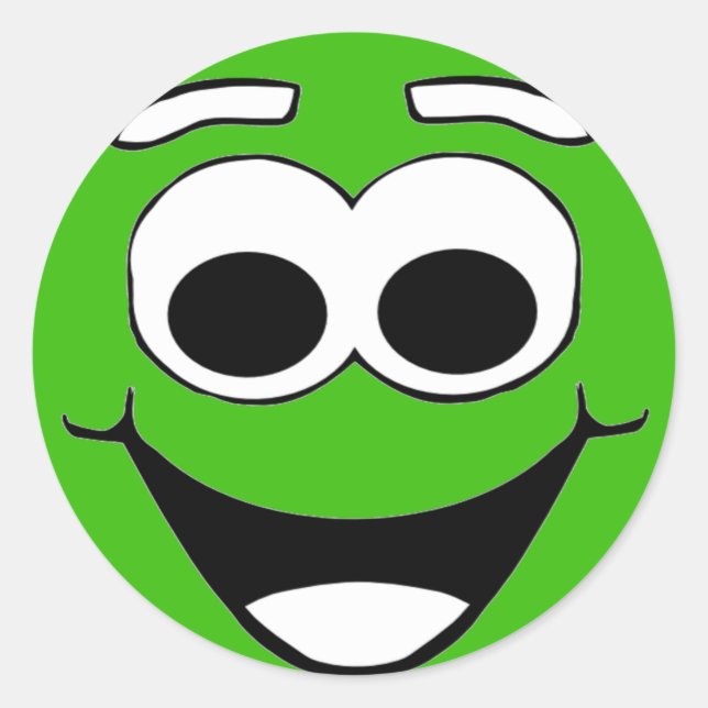 Smiley face runt klistermärke (Framsida)