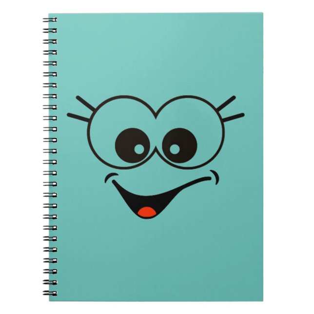 Smiley Face Spiral Photo Notebook Anteckningsbok (Framsidan)