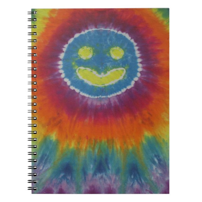 Smiley face Tie Dye Anteckningsbok (Framsidan)