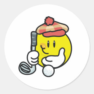 Smiley Golf Runt Klistermärke