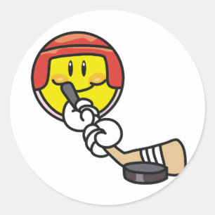 Smiley Hockey Tshirts och Gifts Runt Klistermärke