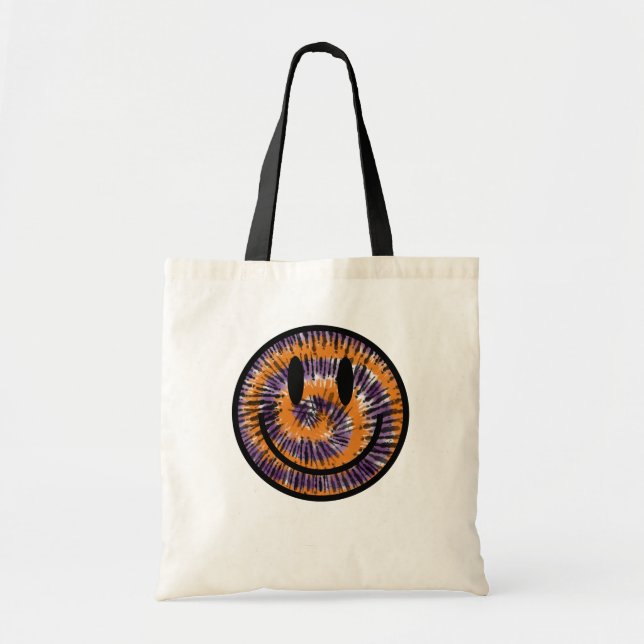 Smiley i Halloween Tie Dye - PNG Tygkasse (Framsidan)