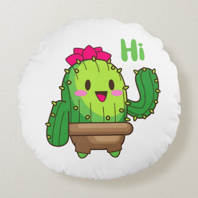 Smiley Kaktus Kudde – Hello Plant Design (Framsidan)