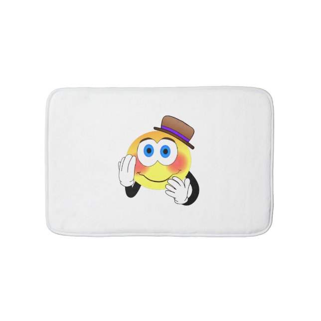 Smiley med hatttecknaden badrumsmatta (Framsidan)