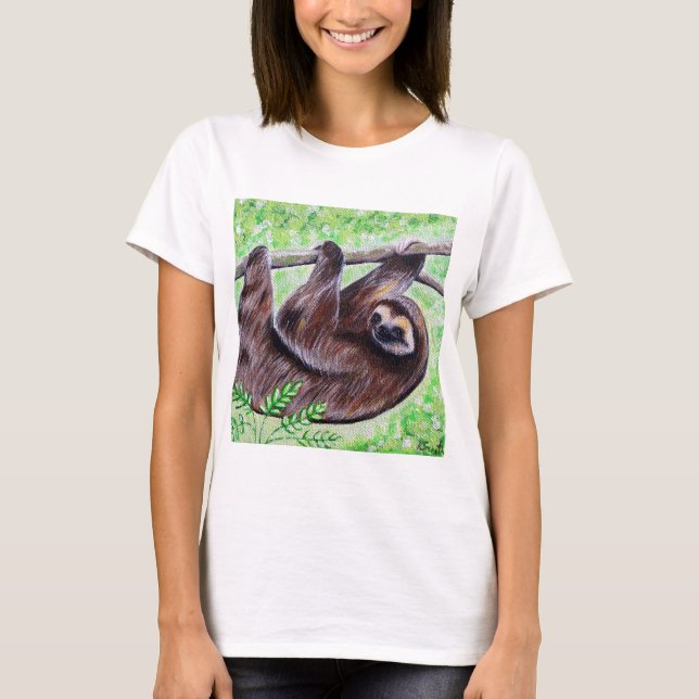 Smiley Sloth Painting T-shirt (Framsida)