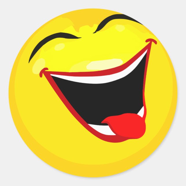 smiley-smilies-lycklig runt klistermärke (Framsida)