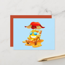 Smiley Sol Louning on Beach-stol Postcard Vykort