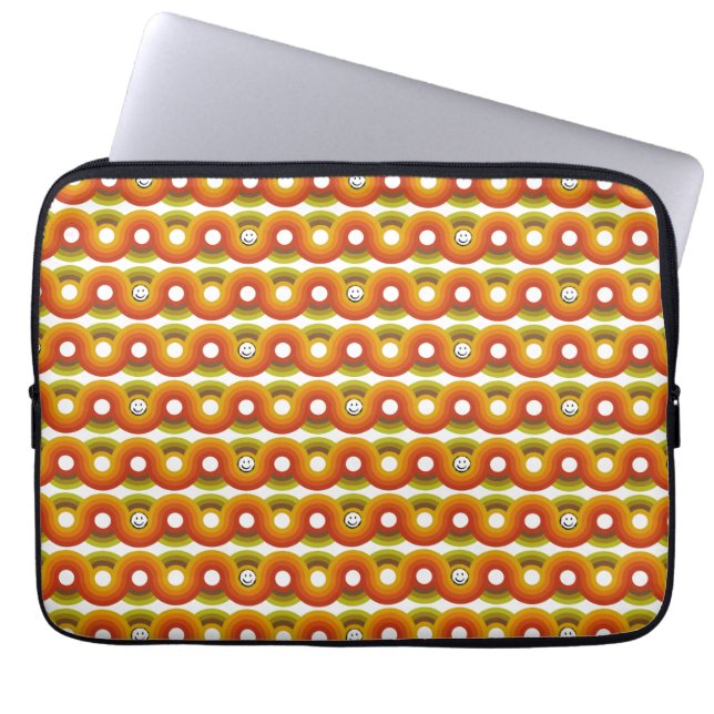 Smiley Vintage Retro Mönster Nr. 02 Laptop Fodral (Framsidan)