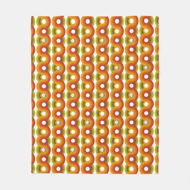 Smiley Vintage Retro Pattern No. 02 Fleecefilt (Framsidan)