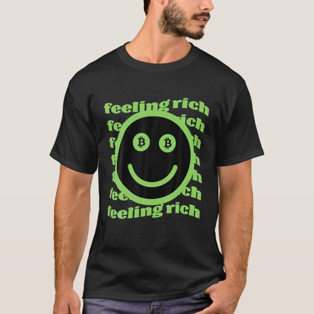 Smiley Wink Face Crypto Coin Bitcoin Investor Feel T Shirt (Framsida)