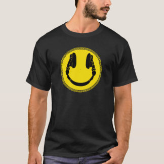 Smilie DJ hörluraruppläggningsfat - diskjockey T-shirt