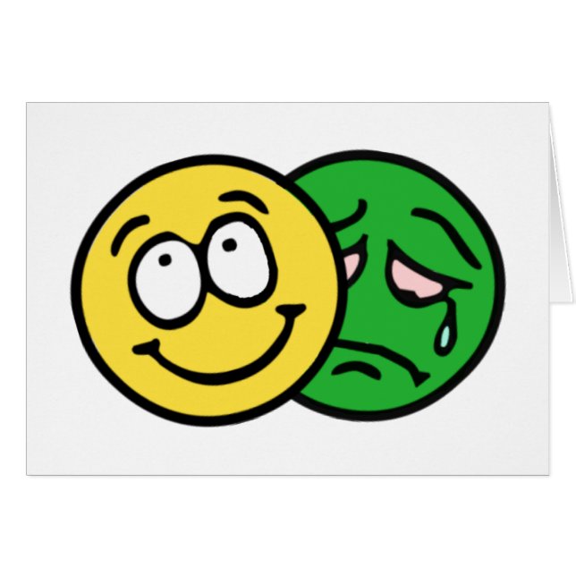 Smilie theater Komödie Tragödie Hälsningskort (Framsidan Horizontal)