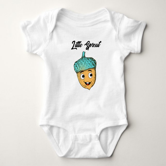 Smiling Acorn Baby Bodysuit  T-shirt (Framsida)