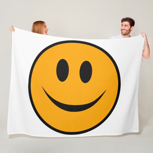 Smiling Ansikte Emoji Fleecefilt (På plats)