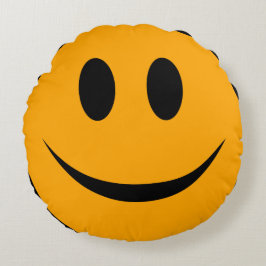 Smiling Ansikte Emoji Rund Kudde