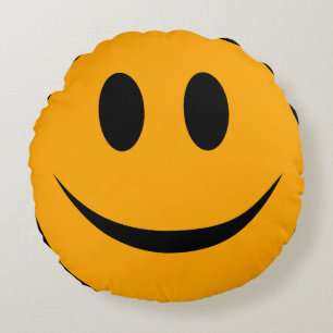 Smiling Ansikte Emoji Rund Kudde