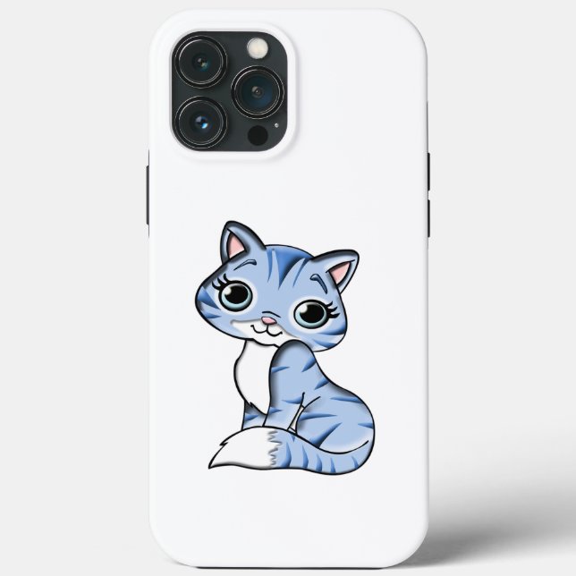 SMILING AV HIMLAR BLUE KITTEN MED BLUE ÖGA. (Baksida)