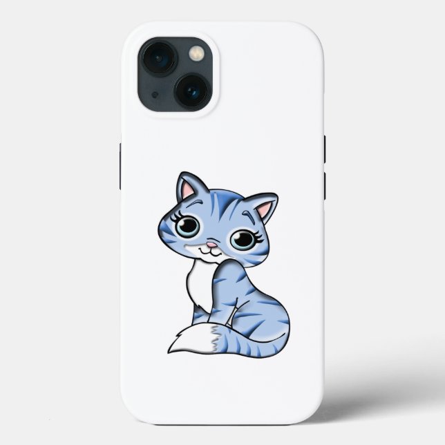 SMILING AV HIMLAR BLUE KITTEN MED BLUE ÖGA. (Baksida)