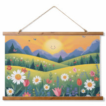 Smiling av Sol & Lycklig Flowers Tapestry - Bright