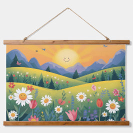 Smiling av Sol & Lycklig Flowers Tapestry - Bright