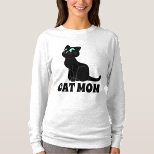 SMILING AV T-FARTYG AV KAT-LACK MED MAMMA, CAT T SHIRT