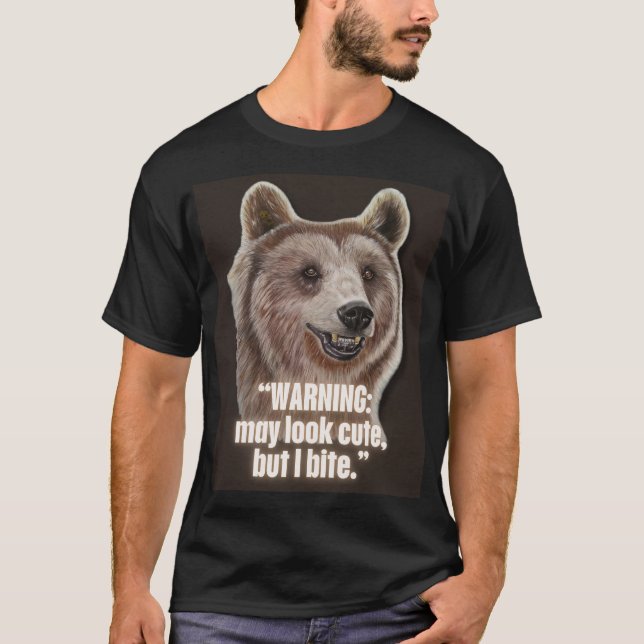 Smiling Bear - Black edition (Look cute) T Shirt (Framsida)