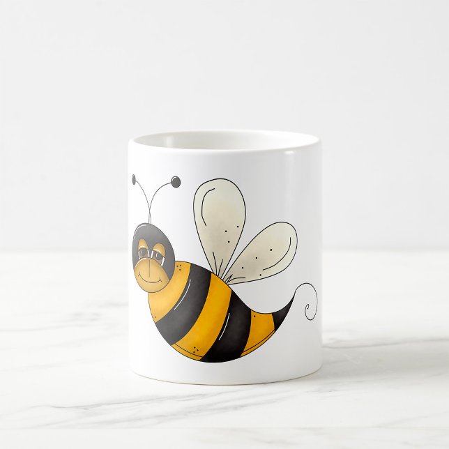 Smiling Bee Fun Bumblebee Character Kaffemugg (Skapare uppladdad)