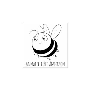 Smiling Bee Wood Art Frimärke Stämpel