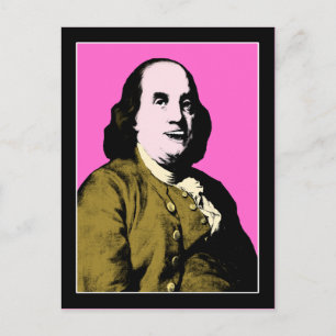 Smiling Ben Franklin Pop Art Stil Vykort