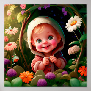 Smiling Boy 3d Poster