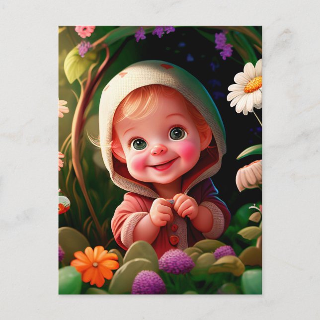 Smiling Boy 3d Vykort (Framsida)