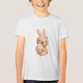 Smiling Bunny with Easter Egg T Shirt