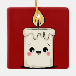 Smiling Candle Christmas Ornament – Cozy Minimal