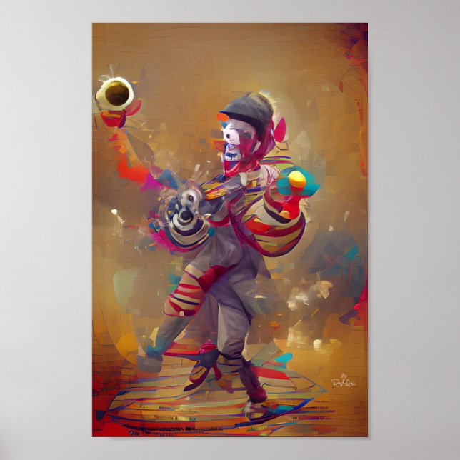 SMILING CLOWN-illustration av fantasykonst poster (Framsidan)