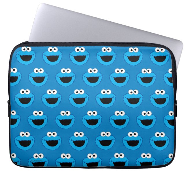 Smiling Cookie Monster Mönster Laptop Fodral (Framsidan)