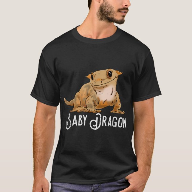 Smiling Crested Gecko, Cute Crestie Teckning, Drag T Shirt (Framsida)