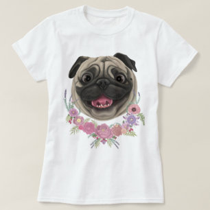 Smiling Derpy Pug T Shirt