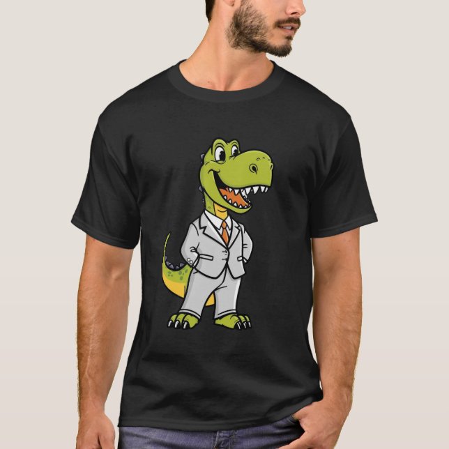 Smiling Dinosaur vid Kostym T-Shirt (Framsida)