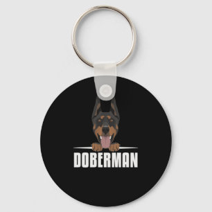 Smiling Doberman Nyckelring