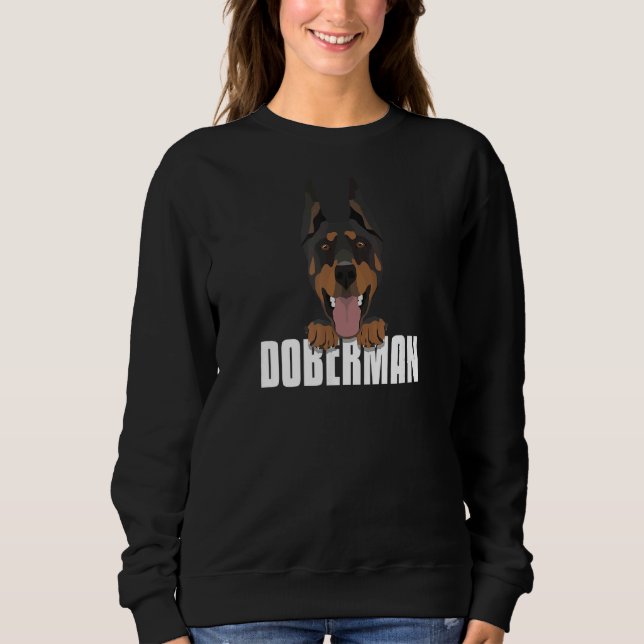 Smiling Doberman T Shirt (Framsida)