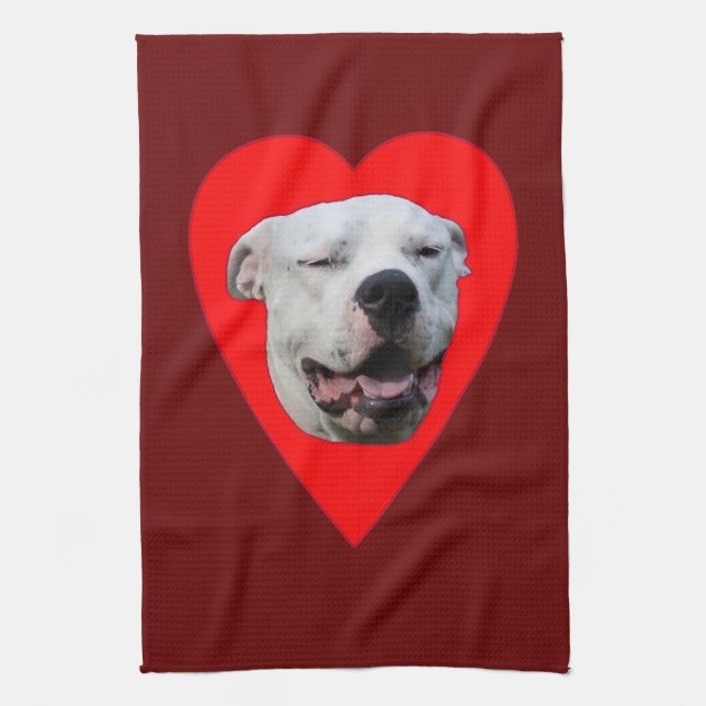 Smiling Dogo Argentino Kökshandduk (Vertikal)