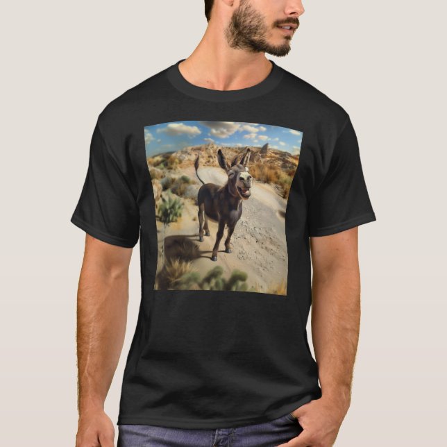 Smiling donkey, Oatman Arizona, Route 66 T Shirt (Framsida)