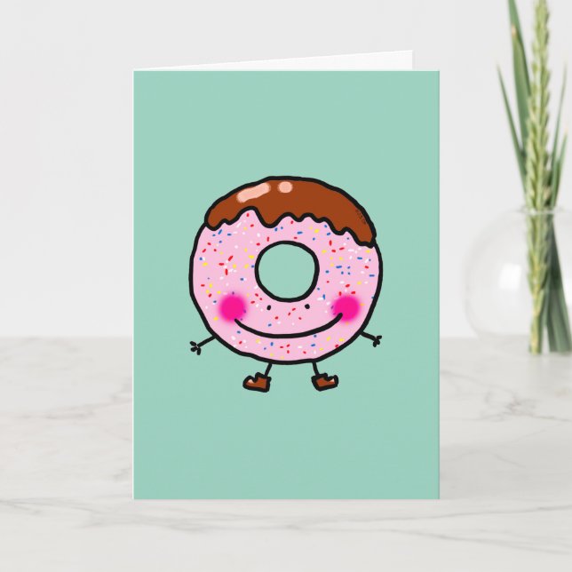 Smiling Donut Greeting Card Design Helgkort (Framsida)